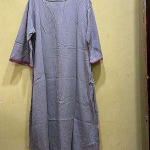 Neerus Grey Colour Kurta Size XL