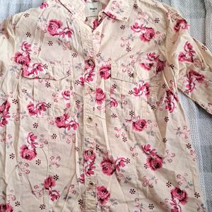 Cotton Floral Print Shirt