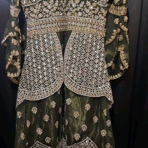 Green Embroidery Lehenga Choli