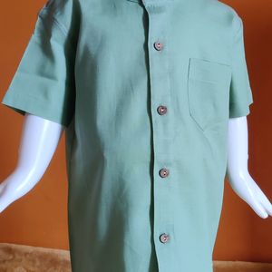 Cotton Shirt For Kids - Matcha Color