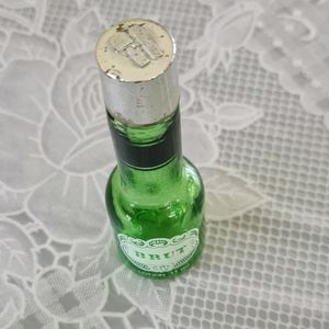 Vintage Empty Faberge Brut mini green glass Bottle