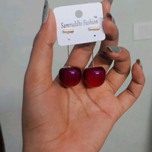 Korean Cherry Drop Earrings