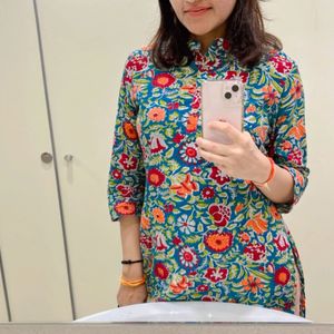 Multicolour Flower Print Kurti