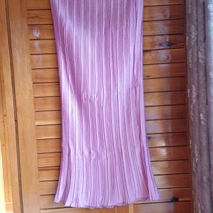 Purple Satin Pleated Skirt