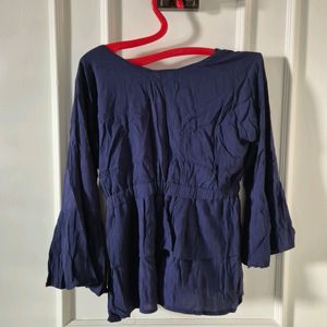 Blue Ruffled Top