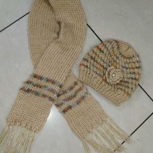 Winter Cap & Scarf Set for Girls