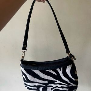 Zebra Print Baguette Bag