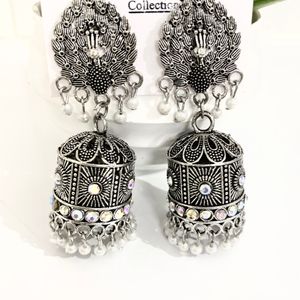 Oxidise Peacock Earrings