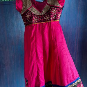 Dark Pink Anarkali Kurta