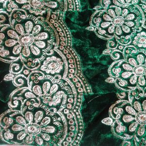 Dark Green Velvet Lehnga