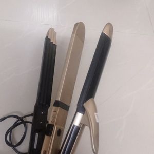 Hair Straightener + Crimper + Curler