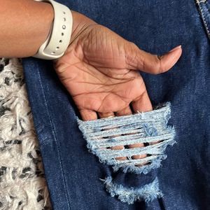 Distressed Benetton Denim Blue Jeans