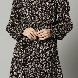 M&S Black Floral Dress