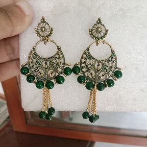 Green Earing Jhumka Combo Set