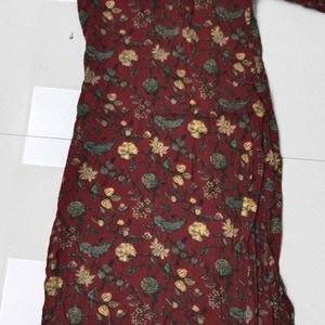 Maroon Floral Kurti