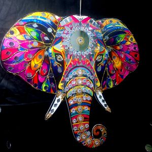 Beautiful Glass Elephant Mandala Art