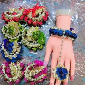 Handmade Flower Bracelet With Ring