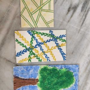 11 Hand Painted Paper/Board For Craft