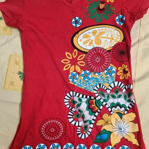 Long Red Tshirt For Women