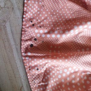 Colar Colour Frock With White Polka Dots