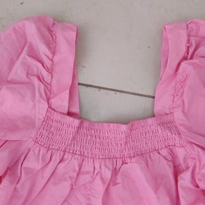 Cutest H&M Inspired Square Neck Bubblegum Pink Top