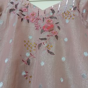 Hand Work Pink Kurti