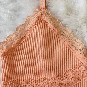 H&M Lace Ribbed Top