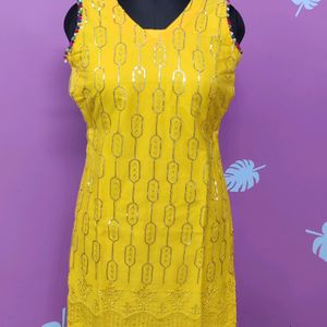 Yellow Festive Wear Kurti