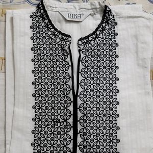 Biba Brand Kurta For Ladies In White Colour