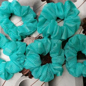 Sky Blue Scrunchies Pack Of 5