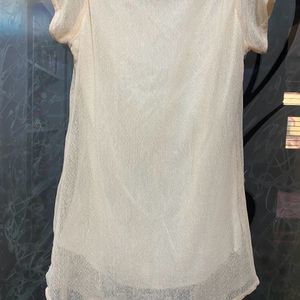 Beige Net Top