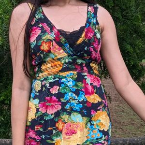 Pinteresty Floral Maxi Bodycon Dress