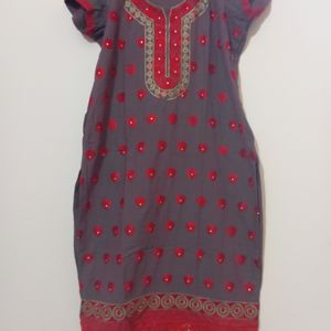 Red embroidery Kurti