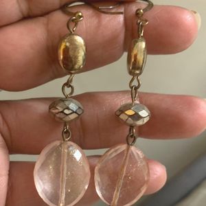 Light Weight Peach Color Earrings