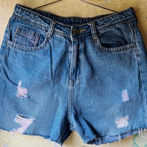 High Waist Denim Short For Women