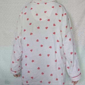 RED HEART BEIGE NIGHTSHIRT