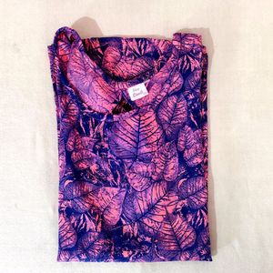 Pink Leaf Print Top