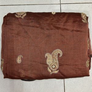 BROWN WOMEN SAREE