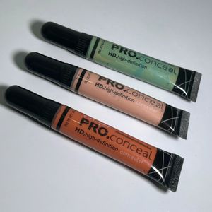 3 Colour Correcter Concealers (Green-Peach-Orange)