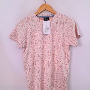 Beige Printed T-Shirt (Men's)