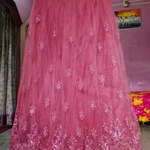 Never Worn Mauve Embroidered Lahenga Choli