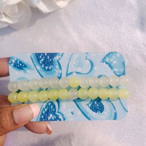 Yellow Glass Beads Combo Bracelet