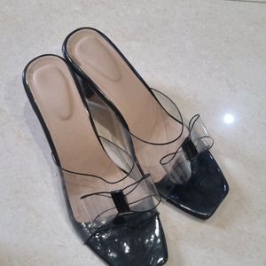 Black Transparent Heels