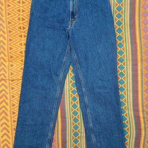 High Waist Straight Fit Blue Jeans (31-32)