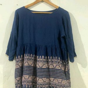 Blue Designer Empire Top