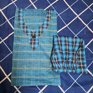 Khadi Cotton Kurti And Pant Set