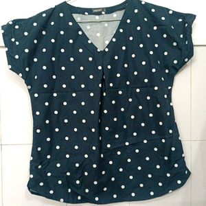 Dark Blue White Dot Top