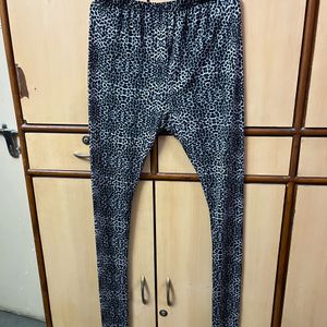 Black Cheetah Print Silk Leggings