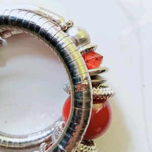 Ethnic Red Bangle Bracelet