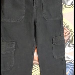 Black 4 Pocket Cargo High Waist Jeans For Women